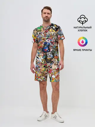 Мужской костюм с шортами / Стикеры