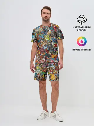 Мужской костюм с шортами / Стикеры