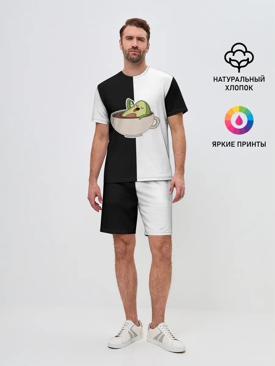 Мужской костюм с шортами / авокадо