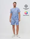 Мужской костюм с шортами / Волны на голубом фоне