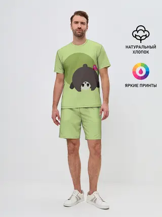 Мужской костюм с шортами / Прикольная панда с бабочкой