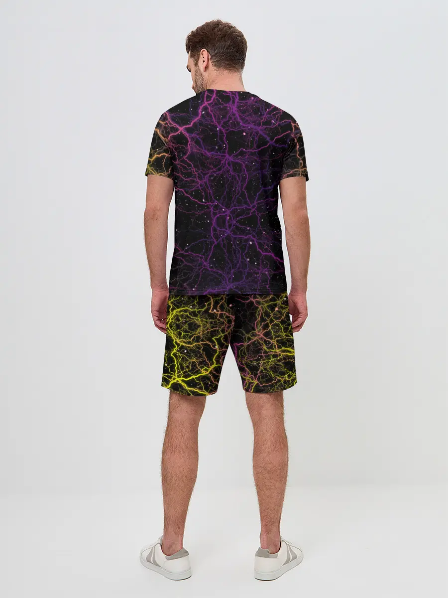 Мужской костюм с шортами / Цветные молнии Пикачу