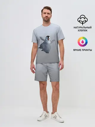 Мужской костюм с шортами / мультяшный пингвин