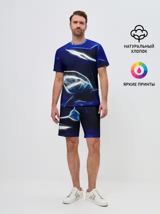 Мужской костюм с шортами / ДЕЛЬФИН В МОРЕ.