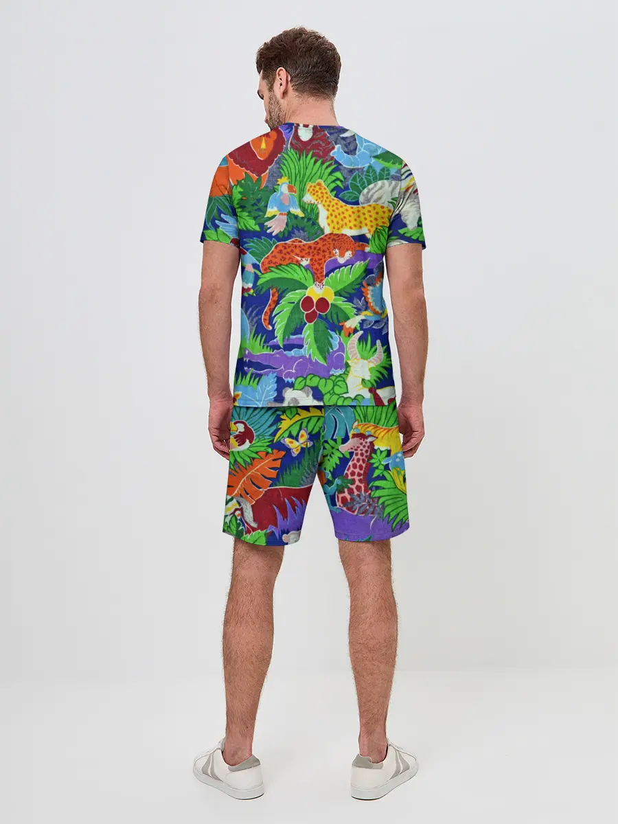 Мужской костюм с шортами / Текстура Холст | Сафари