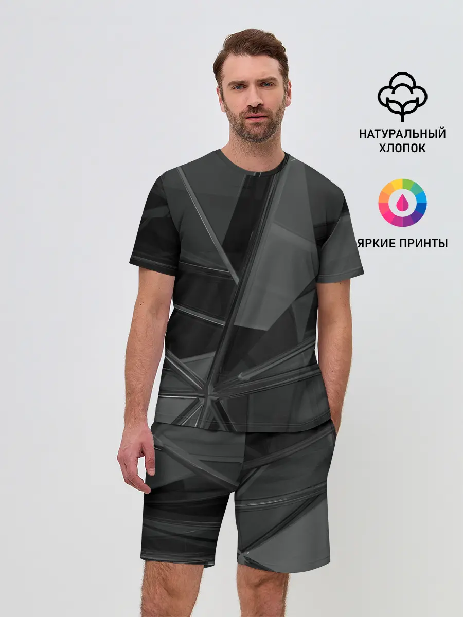 Мужской костюм с шортами / Stone | Black