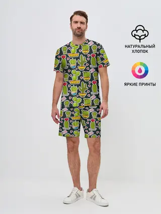 Мужской костюм с шортами / Кактусы