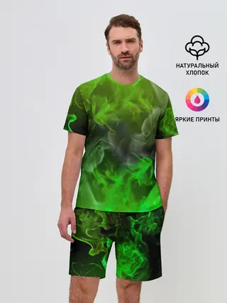 Мужской костюм с шортами / ЗЕЛЁНЫЙ ОГОНЬ