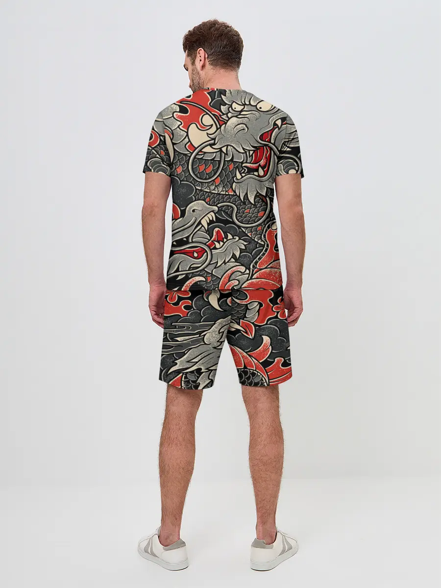 Мужской костюм с шортами / Dsquared tatoo DRAGON
