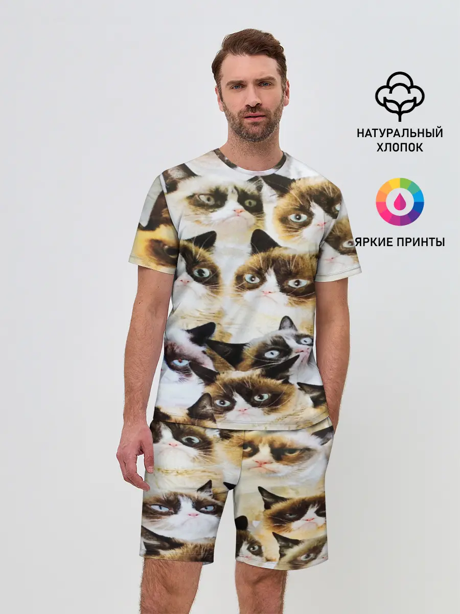 Мужской костюм с шортами / КОТ МЕМ