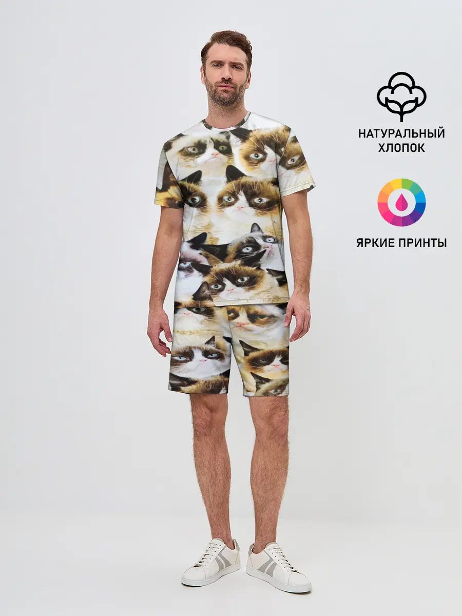 Мужской костюм с шортами / КОТ МЕМ