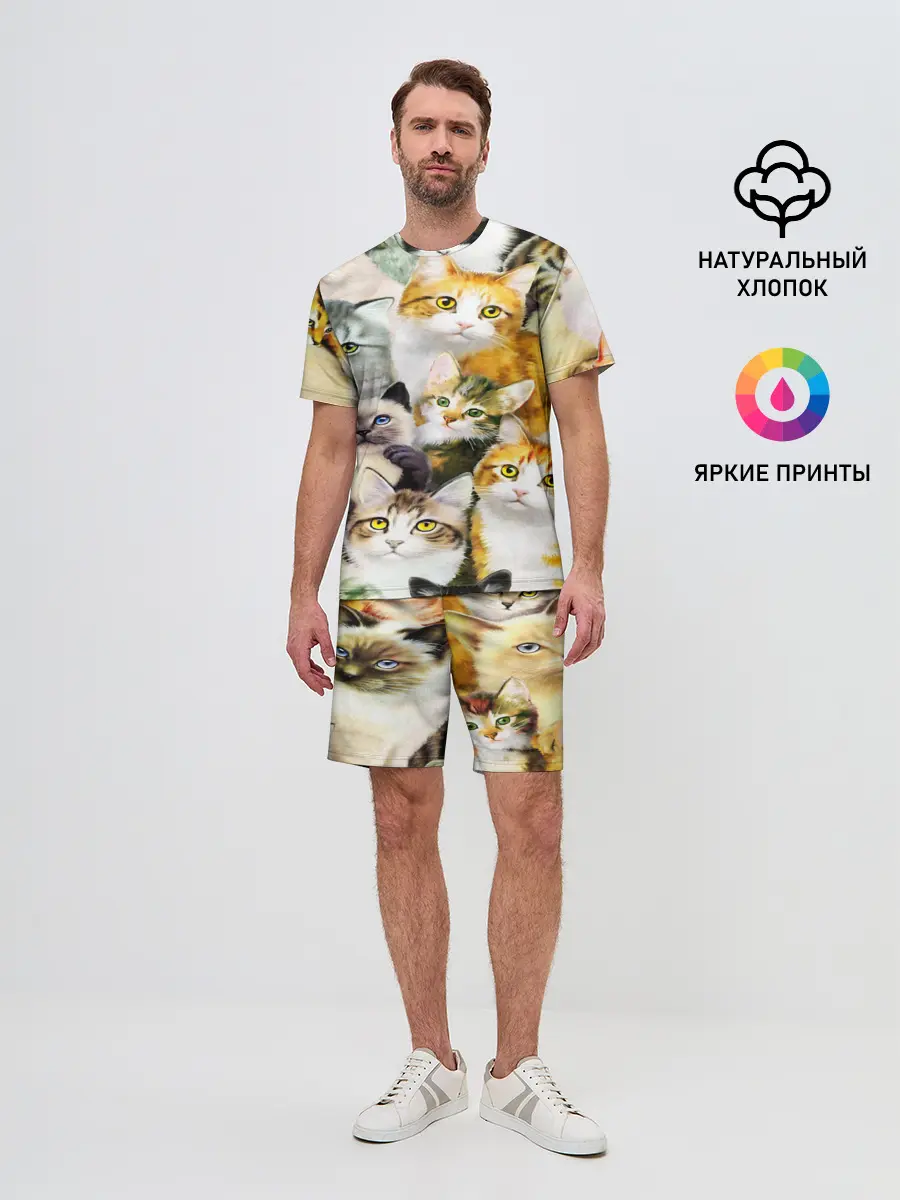 Мужской костюм с шортами / КОТЫ
