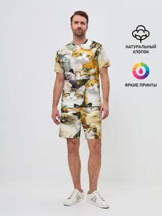 Мужской костюм с шортами / КОТЫ