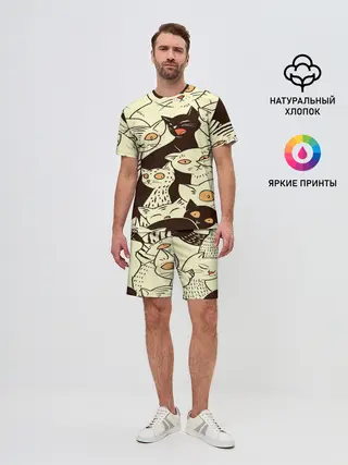 Мужской костюм с шортами / КОТЯТА ПАТТЕРН