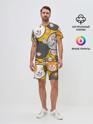 Мужской костюм с шортами / КОТЫ