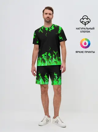Мужской костюм с шортами / GREEN FIRE | ОГОНЬ