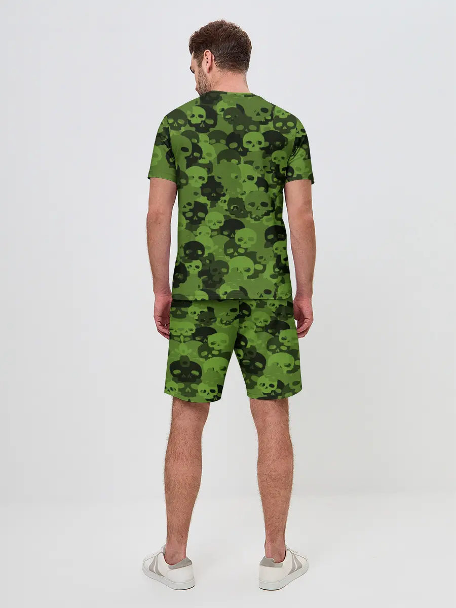Мужской костюм с шортами / Камуфляж Черепа | Текстура
