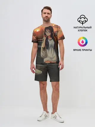 Мужской костюм с шортами / Девочка с продуктами