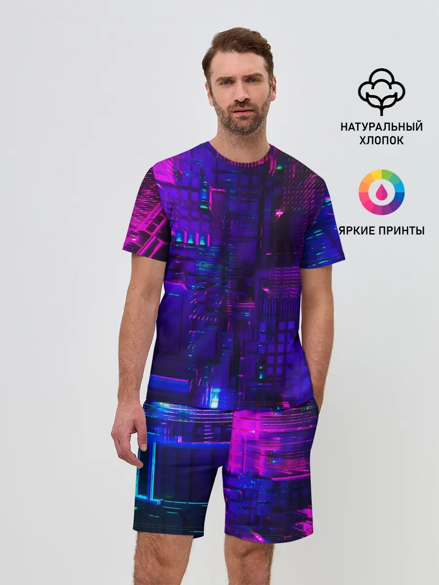 Мужской костюм с шортами / NEON CUBES