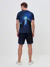Мужской костюм с шортами / Волки силуэты звездное небо