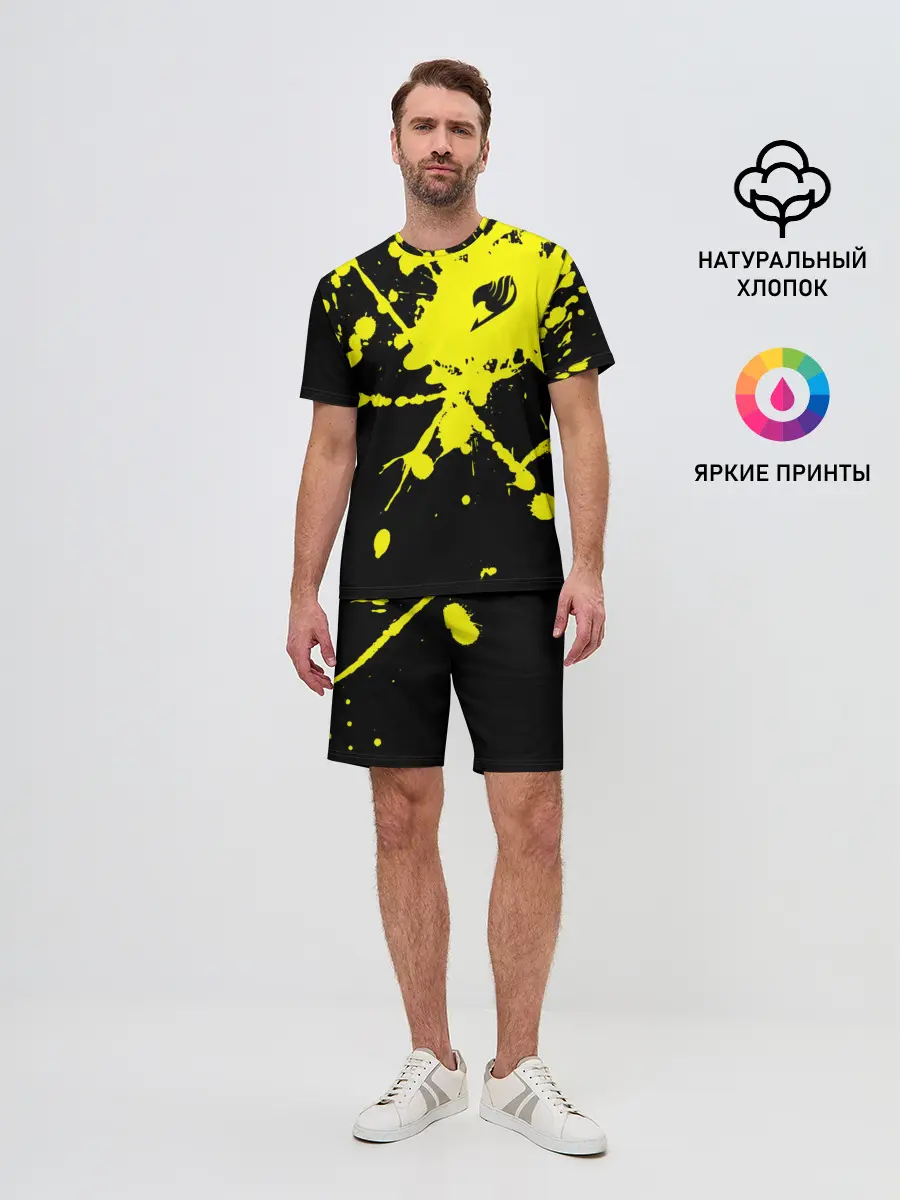 Мужской костюм с шортами / Хвост Феи желтые брызги