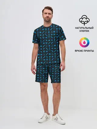 Мужской костюм с шортами / Batman pattern