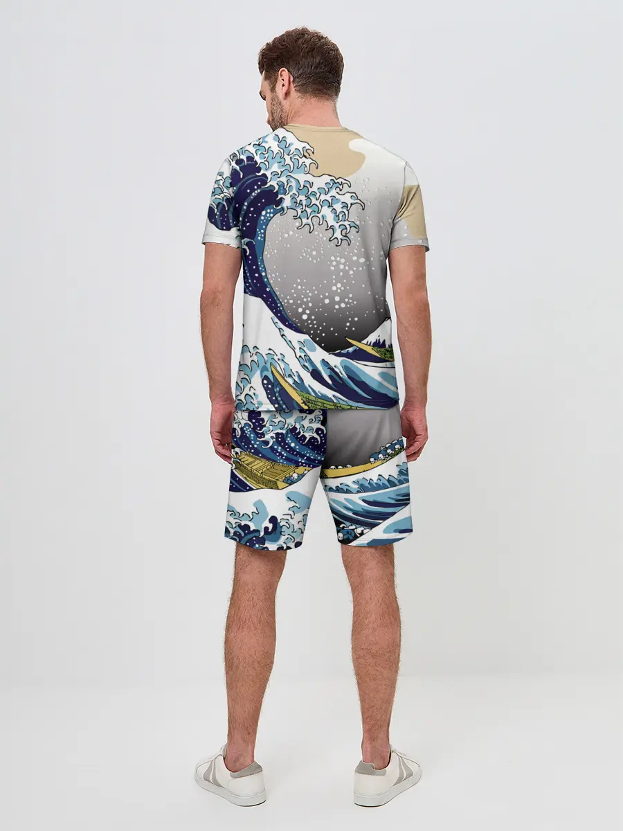 Мужской костюм с шортами / The great wave off kanagawa