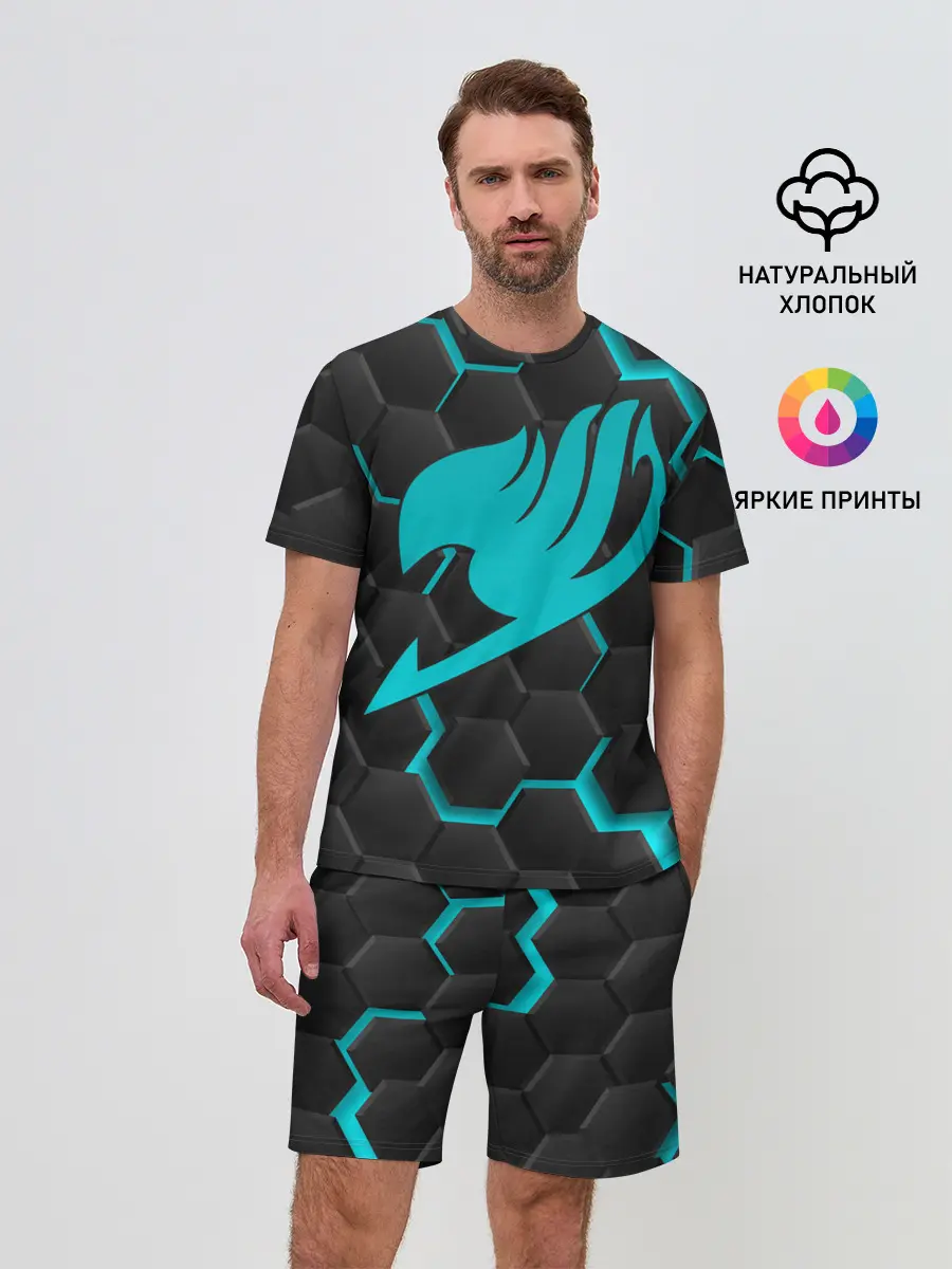 Мужской костюм с шортами / Хвост Феи голубые соты