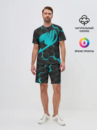 Мужской костюм с шортами / Хвост Феи голубые соты