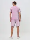Мужской костюм с шортами / розовые разводы краска зефир
