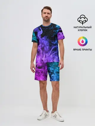 Мужской костюм с шортами / ОГОНЬ НЕОН