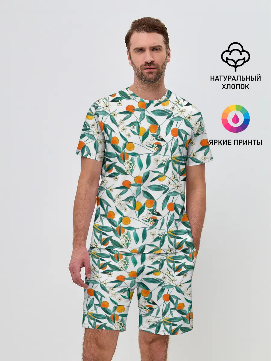 Мужской костюм с шортами / Оранжевое лето