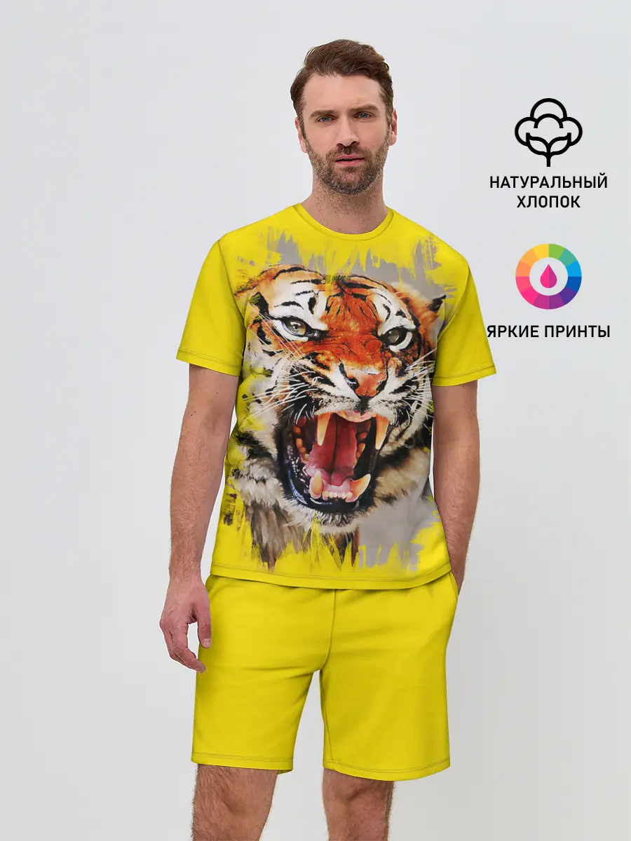 Мужской костюм с шортами / Оскал тигра