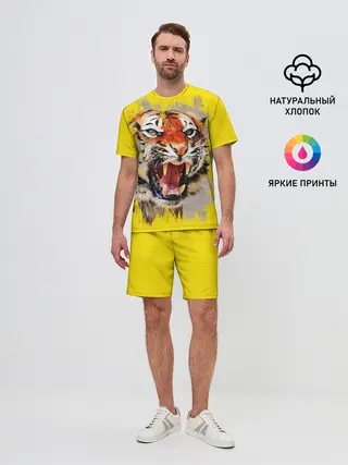Мужской костюм с шортами / Оскал тигра