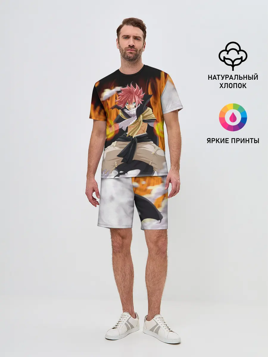 Мужской костюм с шортами / Fairy Tail воинственный Нацу
