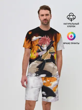 Мужской костюм с шортами / Fairy Tail воинственный Нацу