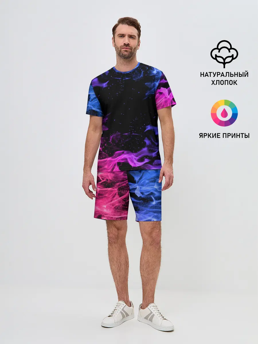 Мужской костюм с шортами / ОГОНЬ НЕОН