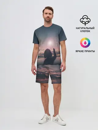 Мужской костюм с шортами / девушка свечение волшебство