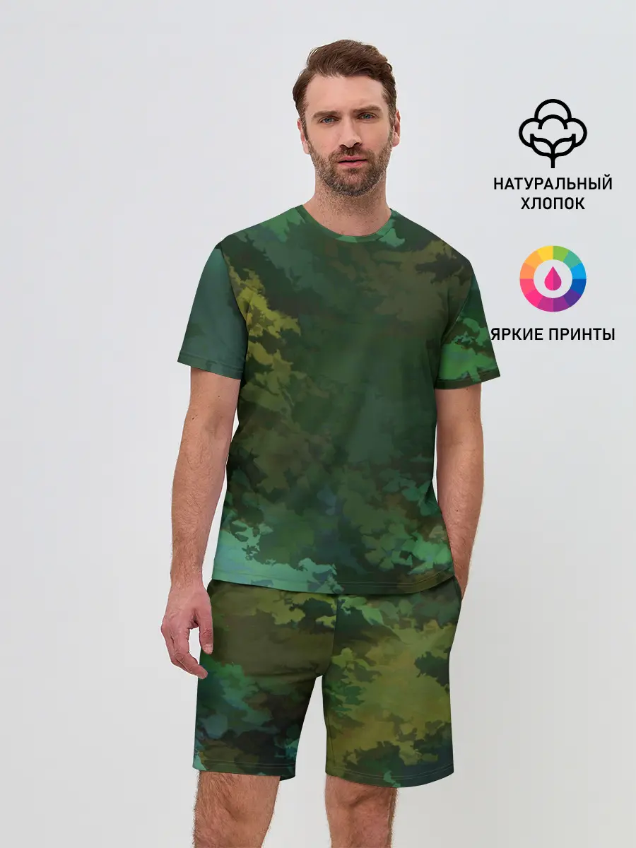 Мужской костюм с шортами / Армейский Камуфляж | Ранний