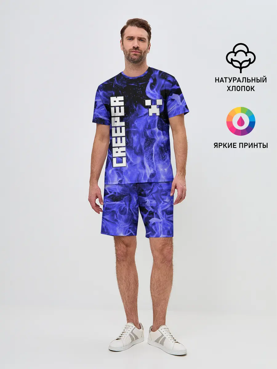 Мужской костюм с шортами / MINECRAFT CREEPER