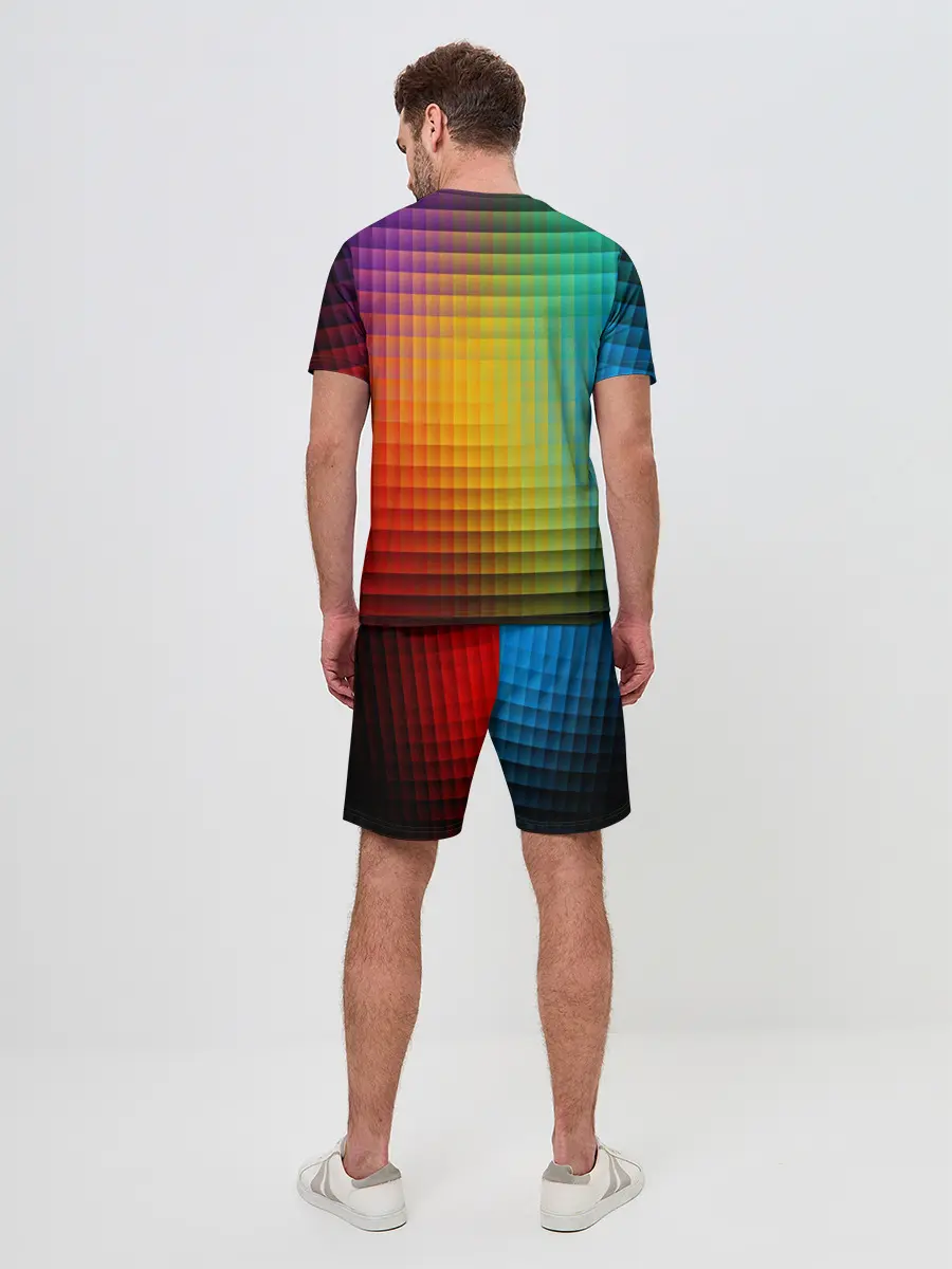 Мужской костюм с шортами / Радужный градиент