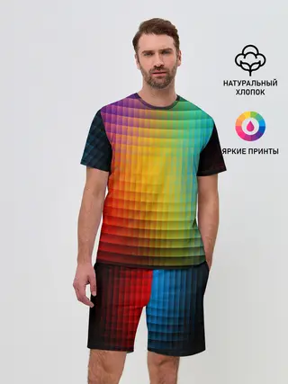 Мужской костюм с шортами / Радужный градиент
