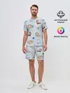 Мужской костюм с шортами / Паттерн ленивец космос полет