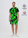 Мужской костюм с шортами / ЗЕЛЕНЫЕ КУБИКИ