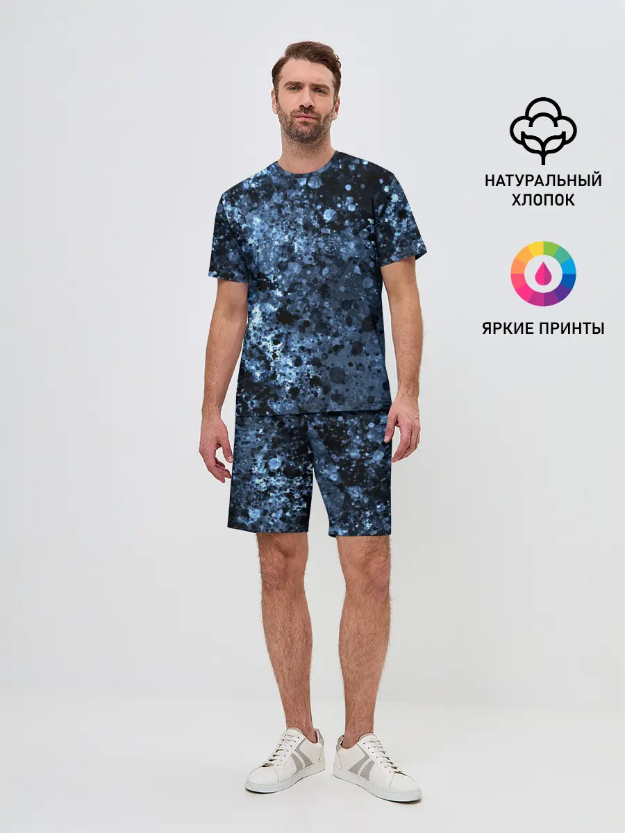 Мужской костюм с шортами / абстракция жидкость