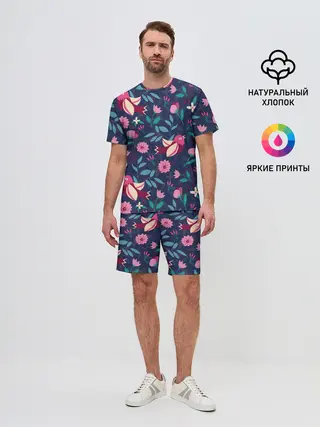 Мужской костюм с шортами / Арт джунгли