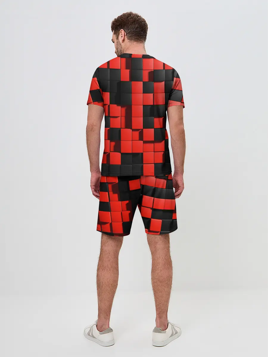 Мужской костюм с шортами / КУБИКИ 3D