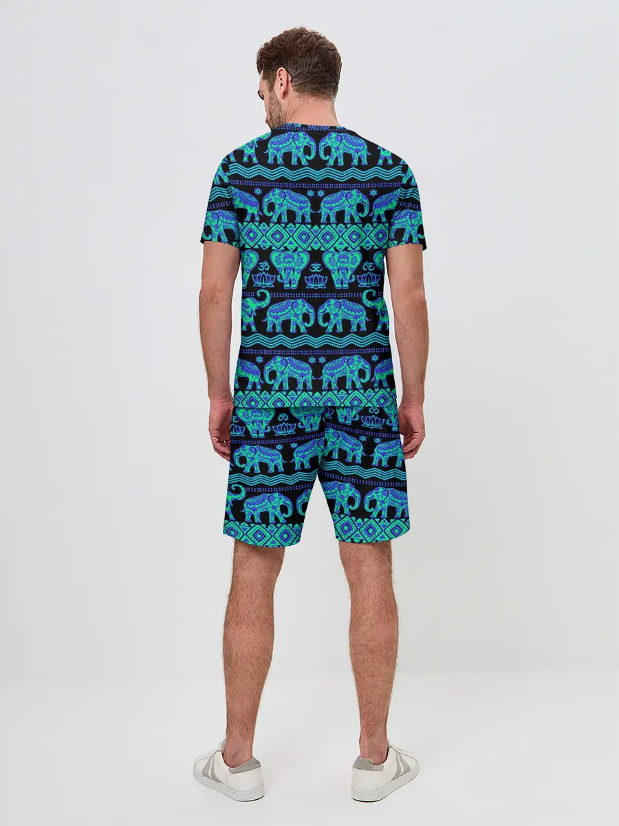 Мужской костюм с шортами / Слоны | Узоры
