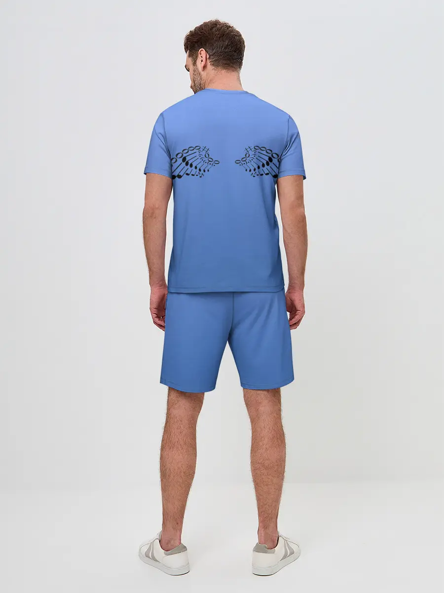 Мужской костюм с шортами / Скрипичный ключ и крылья ноты