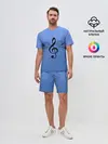 Мужской костюм с шортами / Скрипичный ключ и крылья ноты